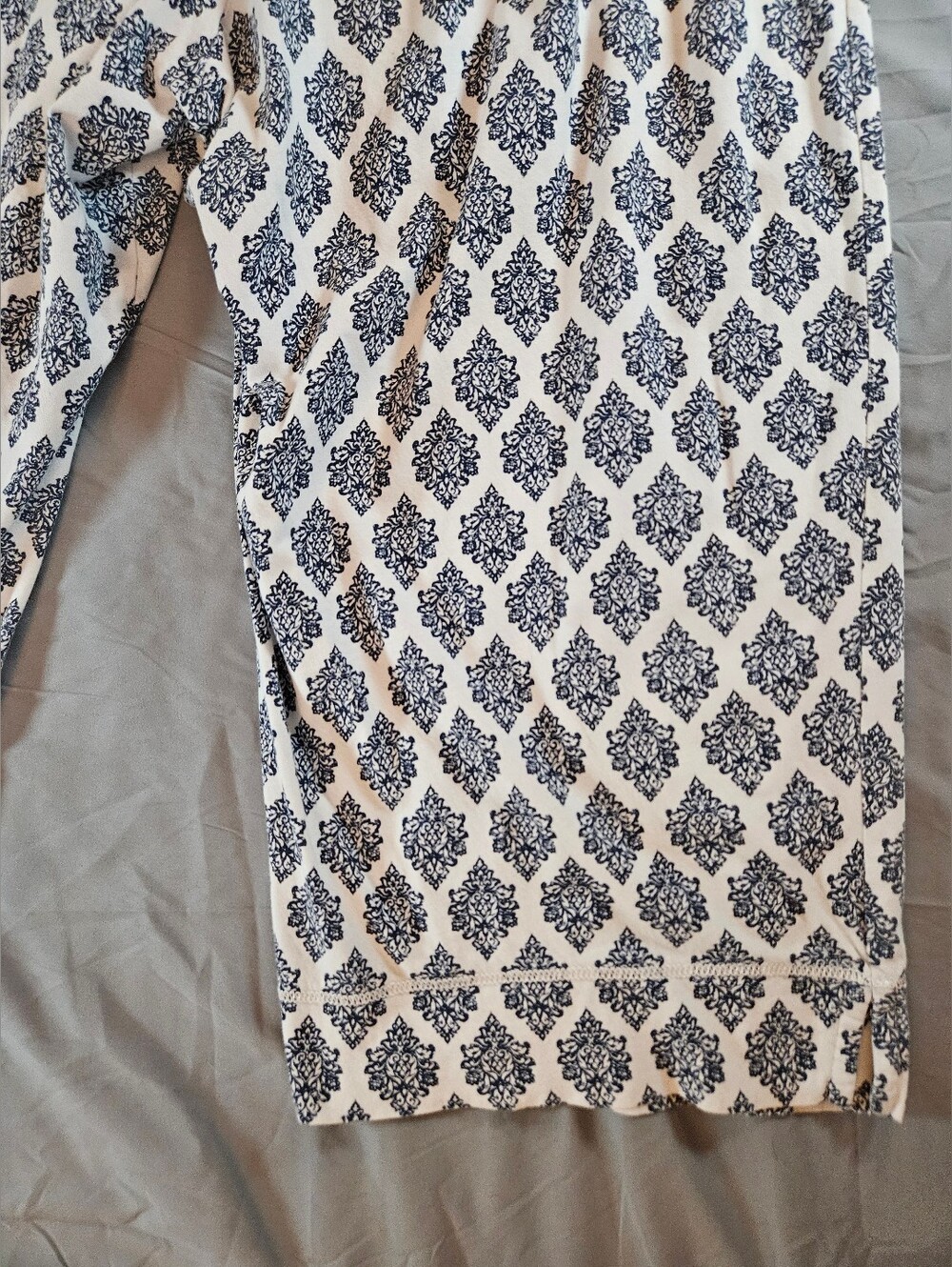 Carole Hochman Womens White And Blue Geometric Print Pajama Capri Pants Size XXL - Picture 12 of 15